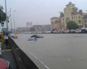 the cars were stalled and stranded in the LDP turned Canal
